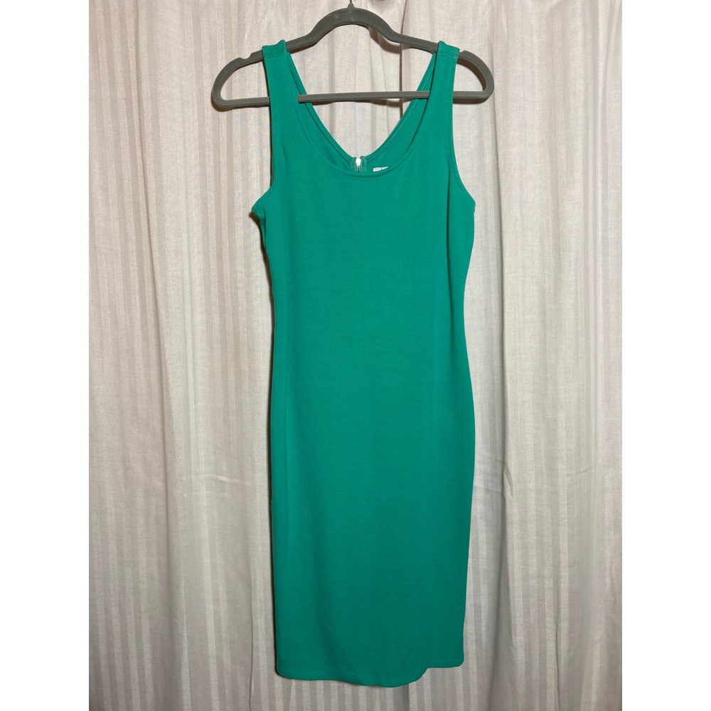 Minimalist Resortwear Midi Sheath Bodycon Tank Dress L Bar III Green Vacation
